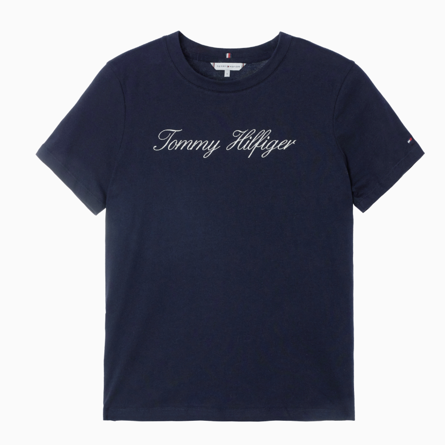 TOMMY HILFIGER [Official Headquarters] Crew Neck Embroidered Logo T-shirt