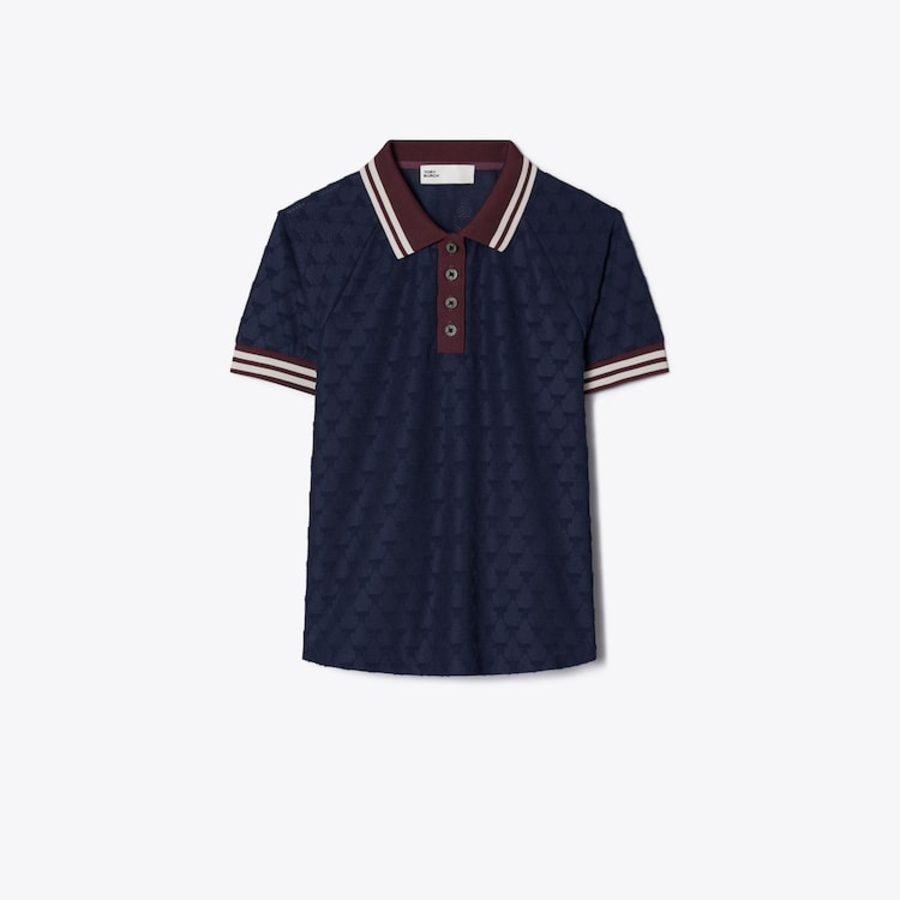 TORY BURCH Terry Jacquard Polo – Tory Navy