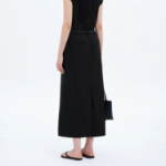 8 seconds Cotton H-Line Long Skirt — Black