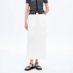 8 seconds Cotton H-Line Long Skirt — White