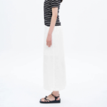 8 seconds Cotton H-Line Long Skirt — White
