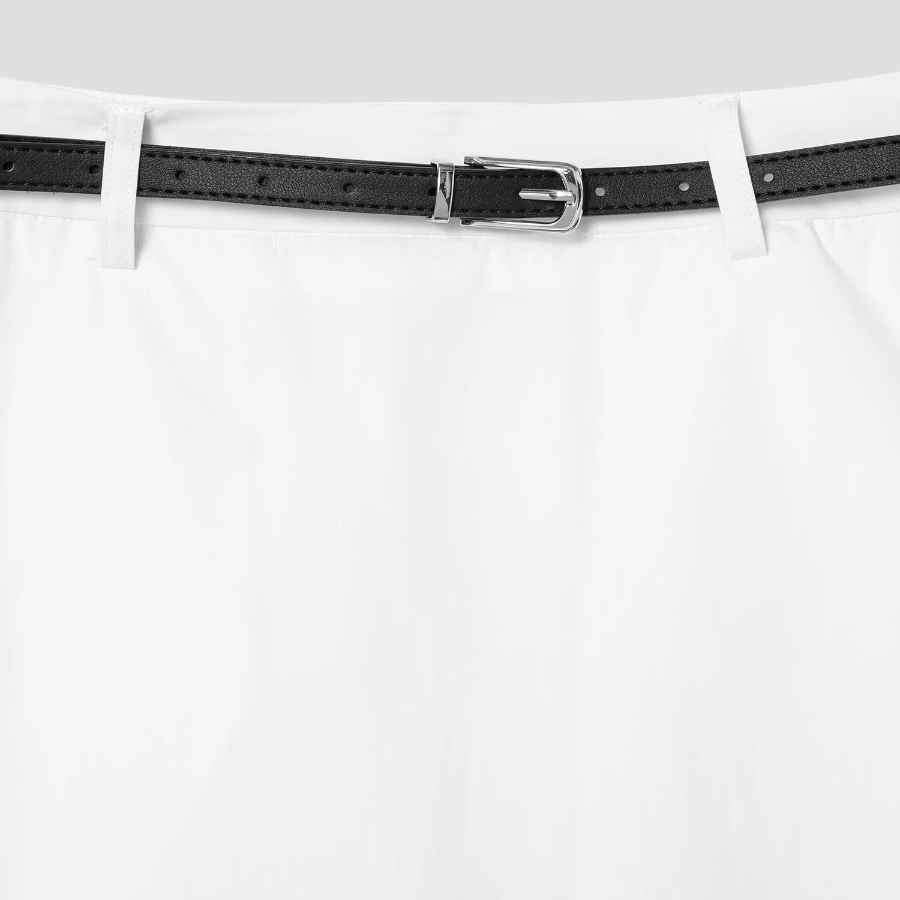 8 seconds Cotton H-Line Long Skirt — White