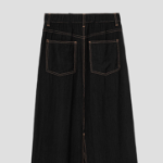 8 seconds Pleated Rayon Long Skirt — Black