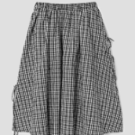 8 seconds Check Long Skirt — Black