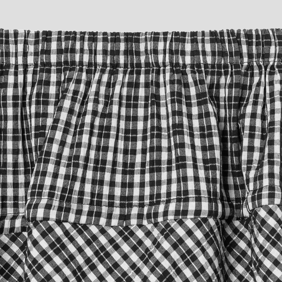 8 seconds Check Long Skirt — Black