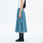 8 seconds Check Long Skirt — Blue