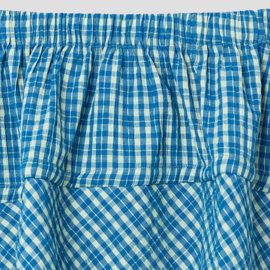 8 seconds Check Long Skirt — Blue