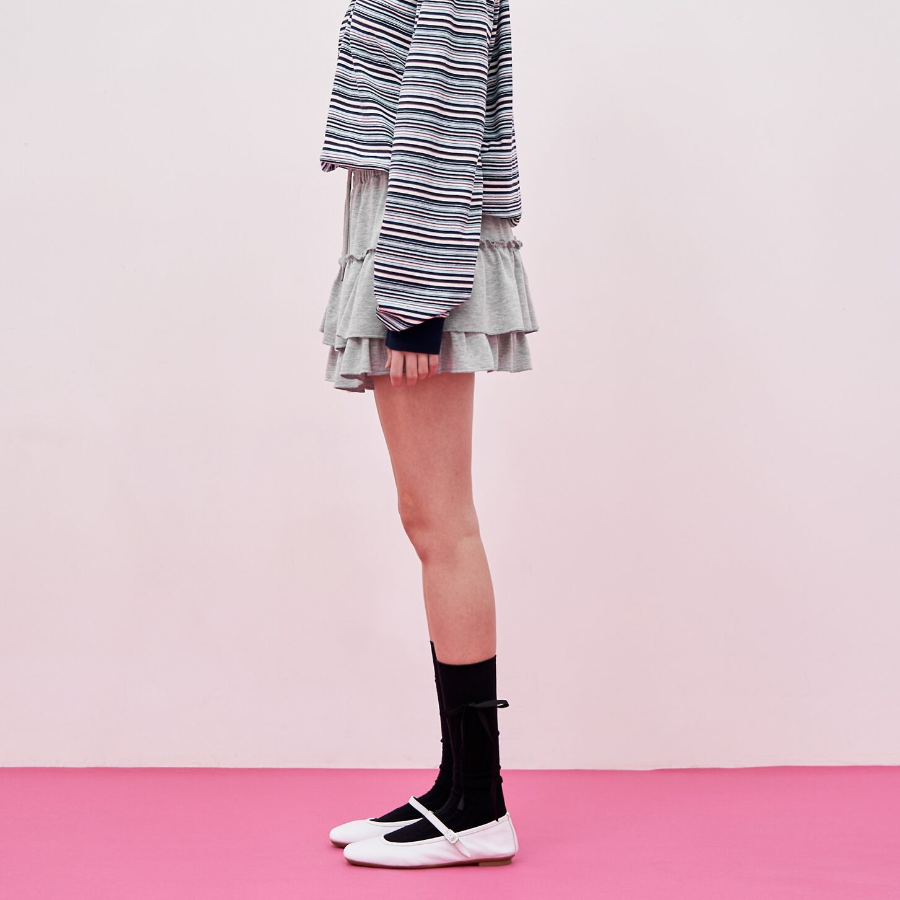 8 seconds Jersey Frill Skirt — Gray