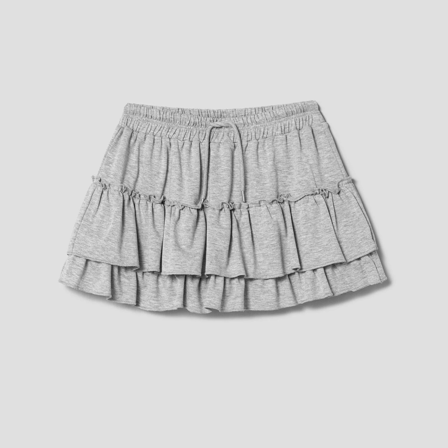 8 seconds Jersey Frill Skirt — Gray