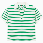 TOMMY HILFIGER [Official Headquarters] Open Collar Striped Short Sleeve Polo Shirt