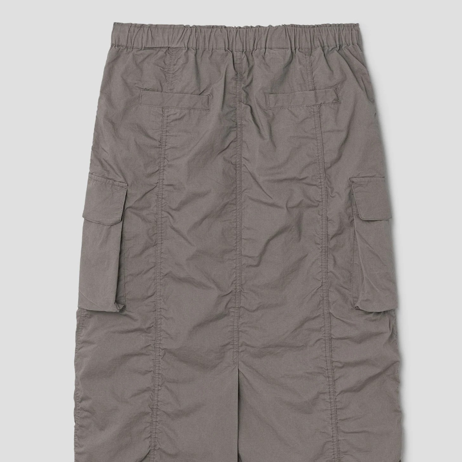 8 seconds Cotton Nylon Cargo Long Skirt — Khaki