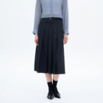 8 seconds Summer Pleats Skirt — Navy