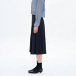 8 seconds Summer Pleats Skirt — Navy