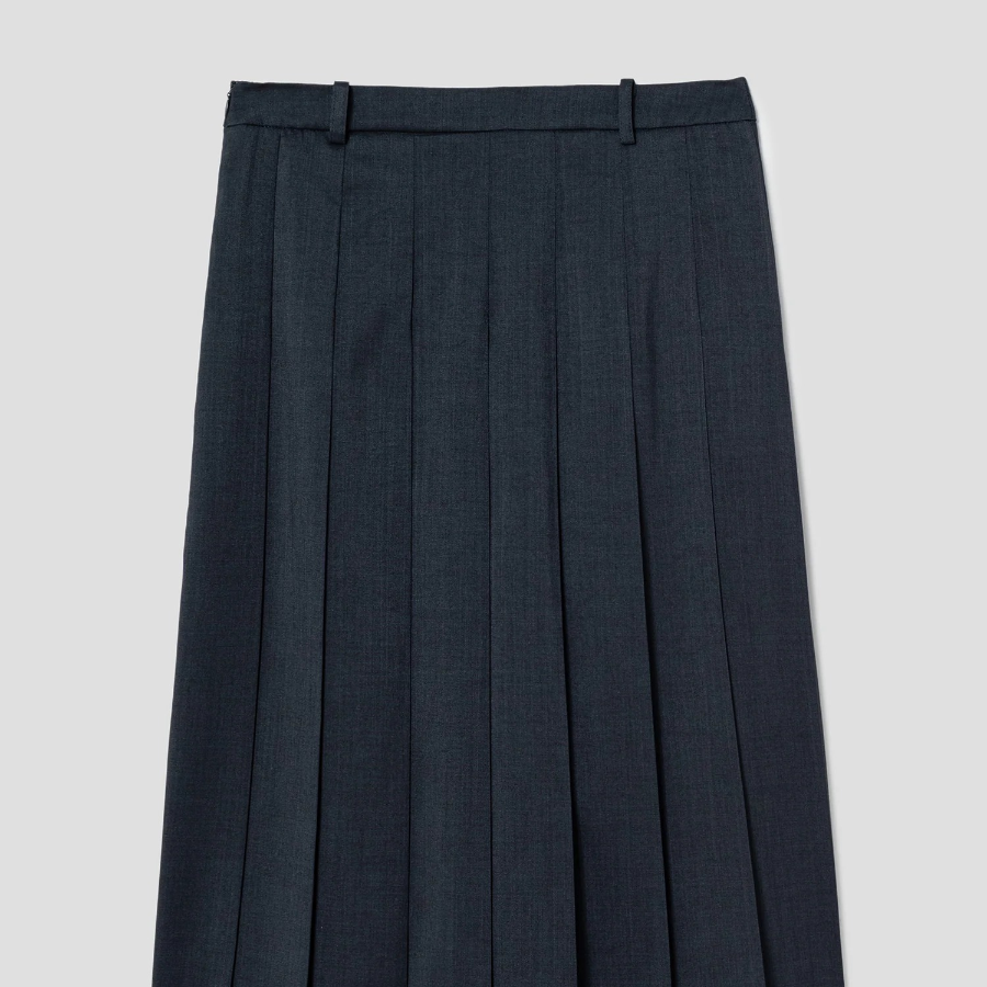 8 seconds Summer Pleats Skirt — Navy