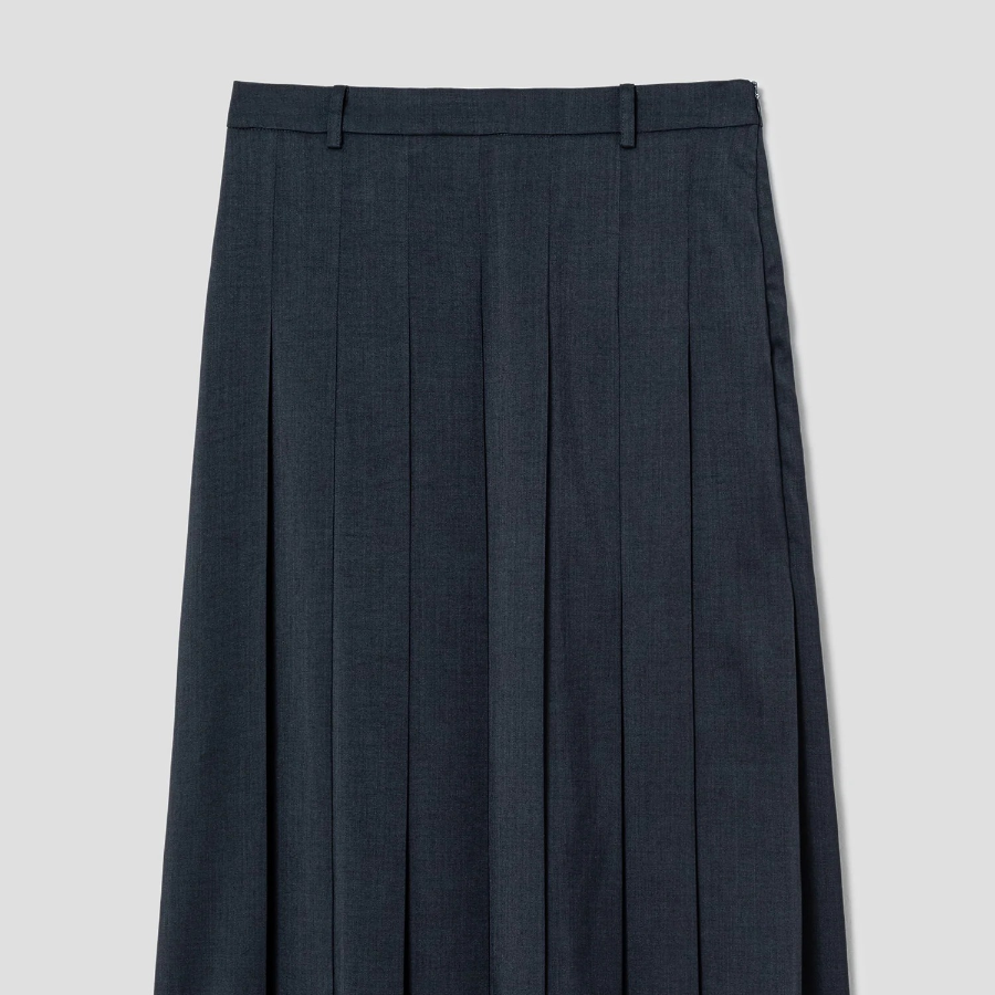 8 seconds Summer Pleats Skirt — Navy