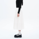 8 seconds Cotton Long Full Skirt — White