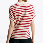 TOMMY HILFIGER [Official Headquarters] Open Collar Striped Short Sleeve Polo Shirt