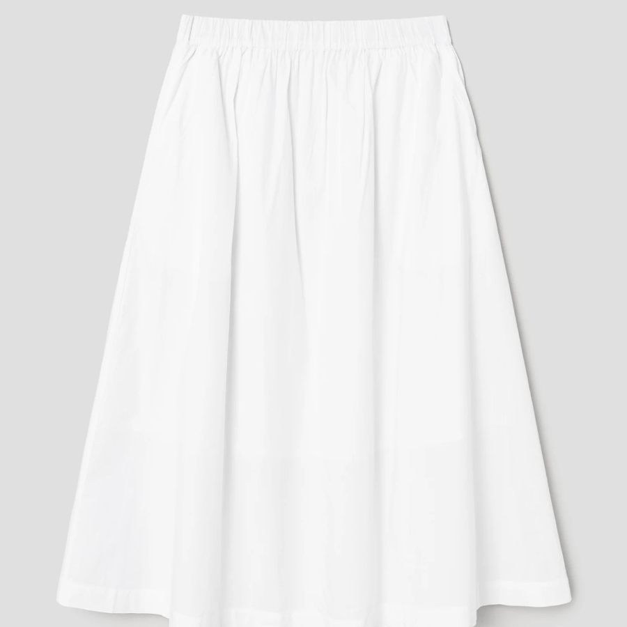 8 seconds Cotton Long Full Skirt — White