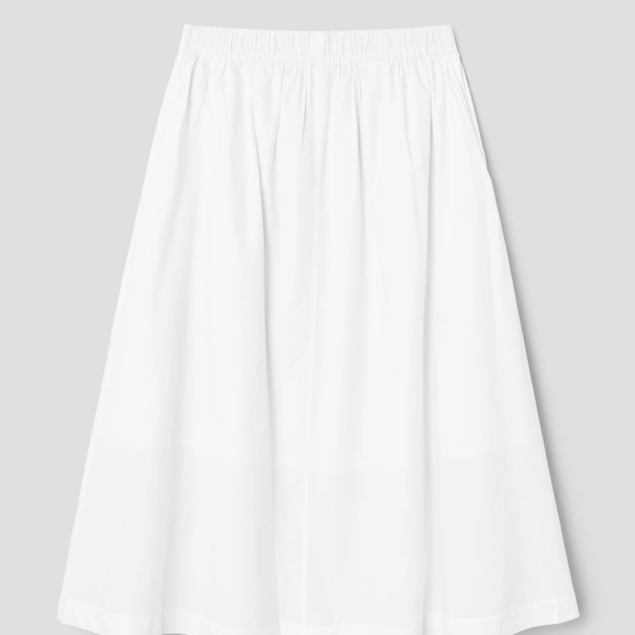 8 seconds Cotton Long Full Skirt — White