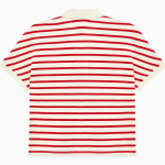 TOMMY HILFIGER [Official Headquarters] Open Collar Striped Short Sleeve Polo Shirt