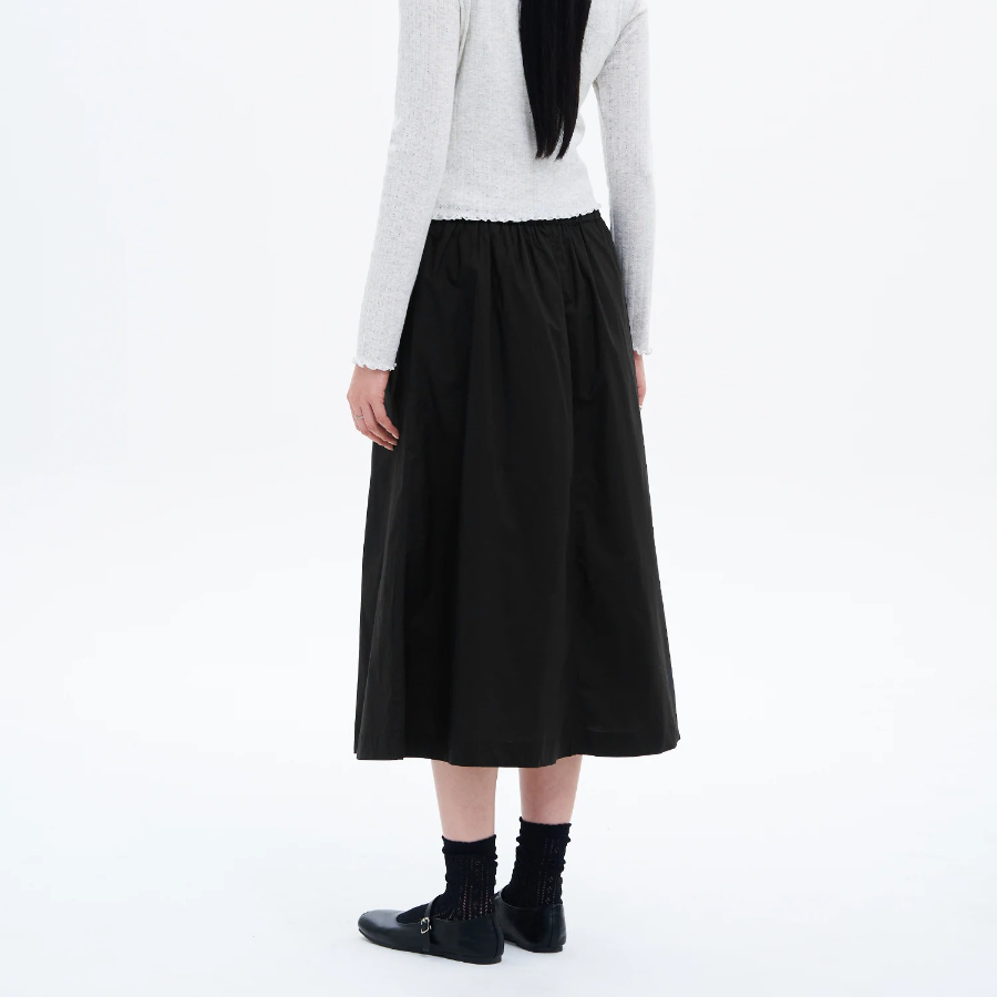 8 seconds Cotton Long Full Skirt — Navy