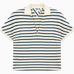 TOMMY HILFIGER [Official Headquarters] Striped V-Neck Short Sleeve Polo Shirt