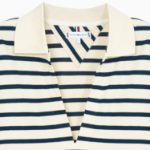 TOMMY HILFIGER [Official Headquarters] Striped V-Neck Short Sleeve Polo Shirt