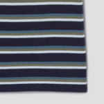 Maison Kitsune Men Profile Fox Patch Striped Comfort Tee-Shirt - Soft Teal / Bay Leaf / Cirrus Blue
