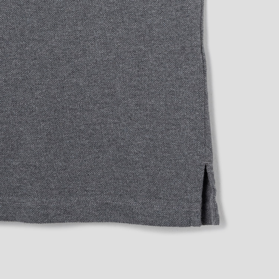 Maison Kitsune Men Bold Fox Head Patch Oversize Polo - Dark Grey Melange