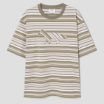Maison Kitsune Men Crafted Profile Fox Striped Oversize Tee-Shirt - Soft Mauve/Cardamone