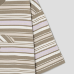 Maison Kitsune Men Crafted Profile Fox Striped Oversize Tee-Shirt - Soft Mauve/Cardamone