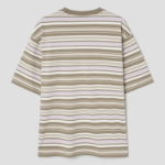 Maison Kitsune Men Crafted Profile Fox Striped Oversize Tee-Shirt - Soft Mauve/Cardamone