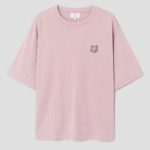 Maison Kitsune Men Bold Fox Head Patch Oversize Tee Shirt - Pink Clay