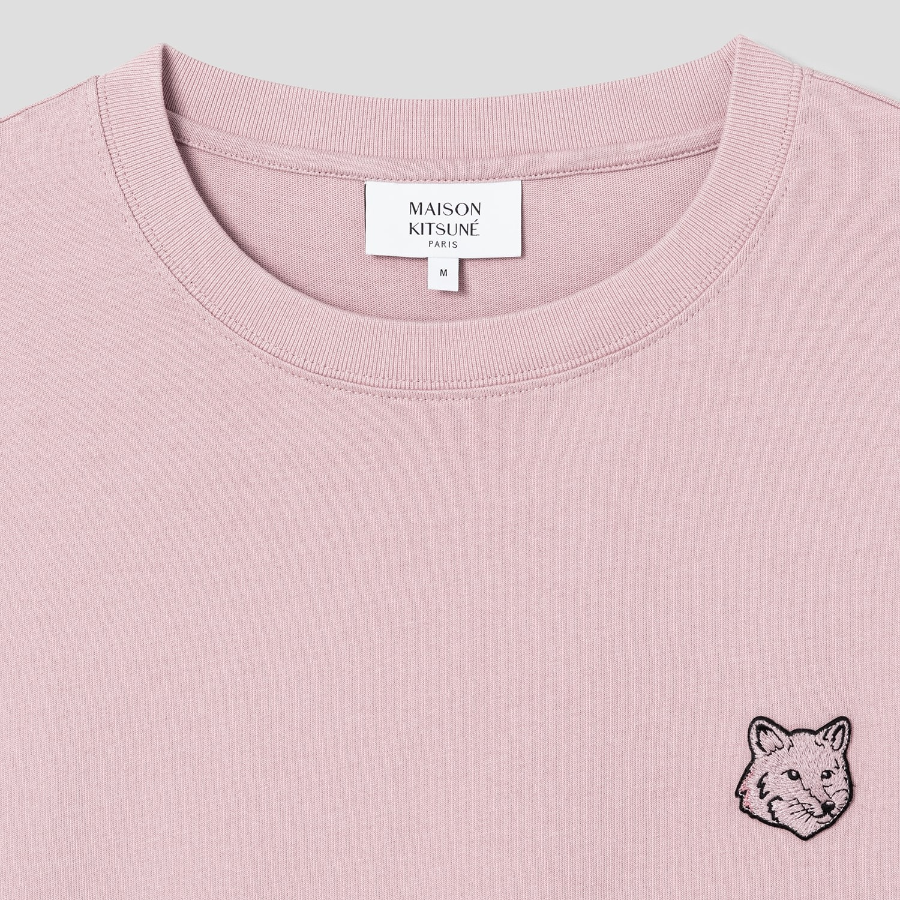Maison Kitsune Men Bold Fox Head Patch Oversize Tee Shirt - Pink Clay