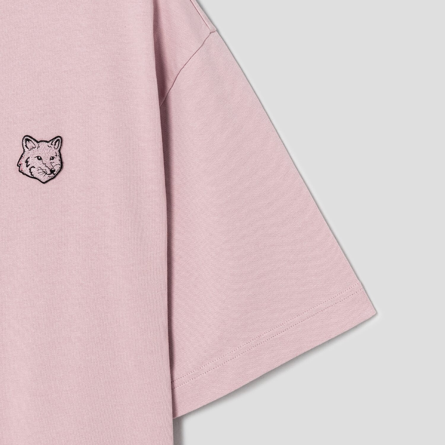 Maison Kitsune Men Bold Fox Head Patch Oversize Tee Shirt - Pink Clay