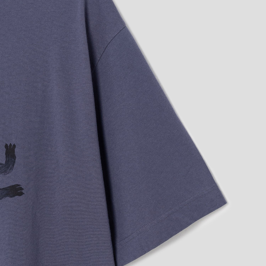 Maison Kitsune Men Chillax Print Oversize Tee-Shirt - Fig