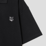 Maison Kitsune Men Bold Fox Head Patch Oversize Polo - Black