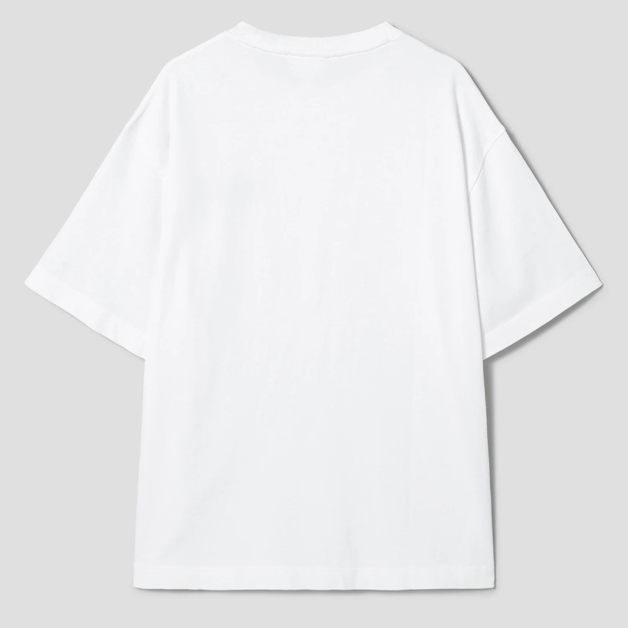 Maison Kitsune Men Maison Kitsune Handwriting Embroidery Oversize Tee - White