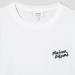 Maison Kitsune Men Maison Kitsune Handwriting Embroidery Oversize Tee - White