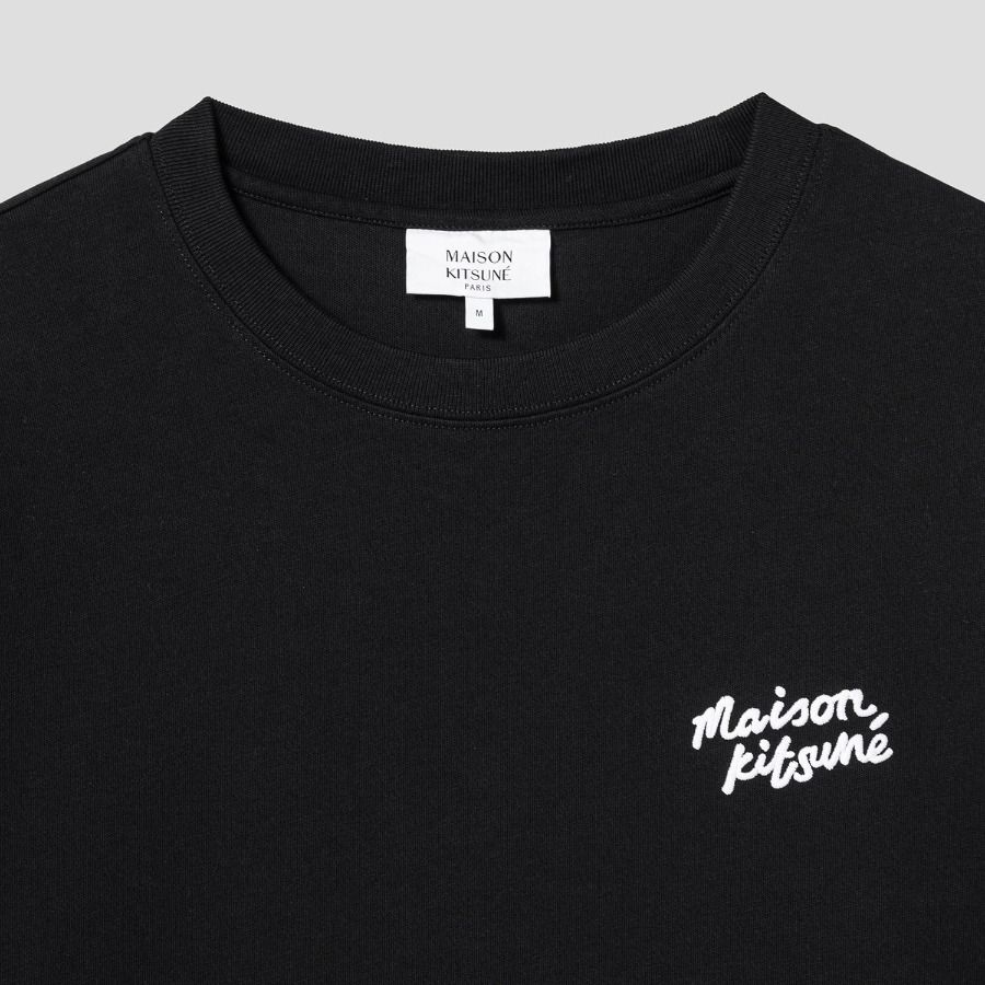 Maison Kitsune Men Maison Kitsune Handwriting Embroidery Oversize Tee - Black
