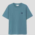 Maison Kitsune Men Bold Fox Head Patch Comfort Tee Shirt - Seine Blue