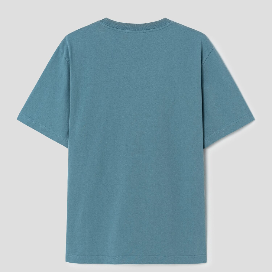 Maison Kitsune Men Bold Fox Head Patch Comfort Tee Shirt - Seine Blue