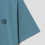 Maison Kitsune Men Bold Fox Head Patch Comfort Tee Shirt - Seine Blue