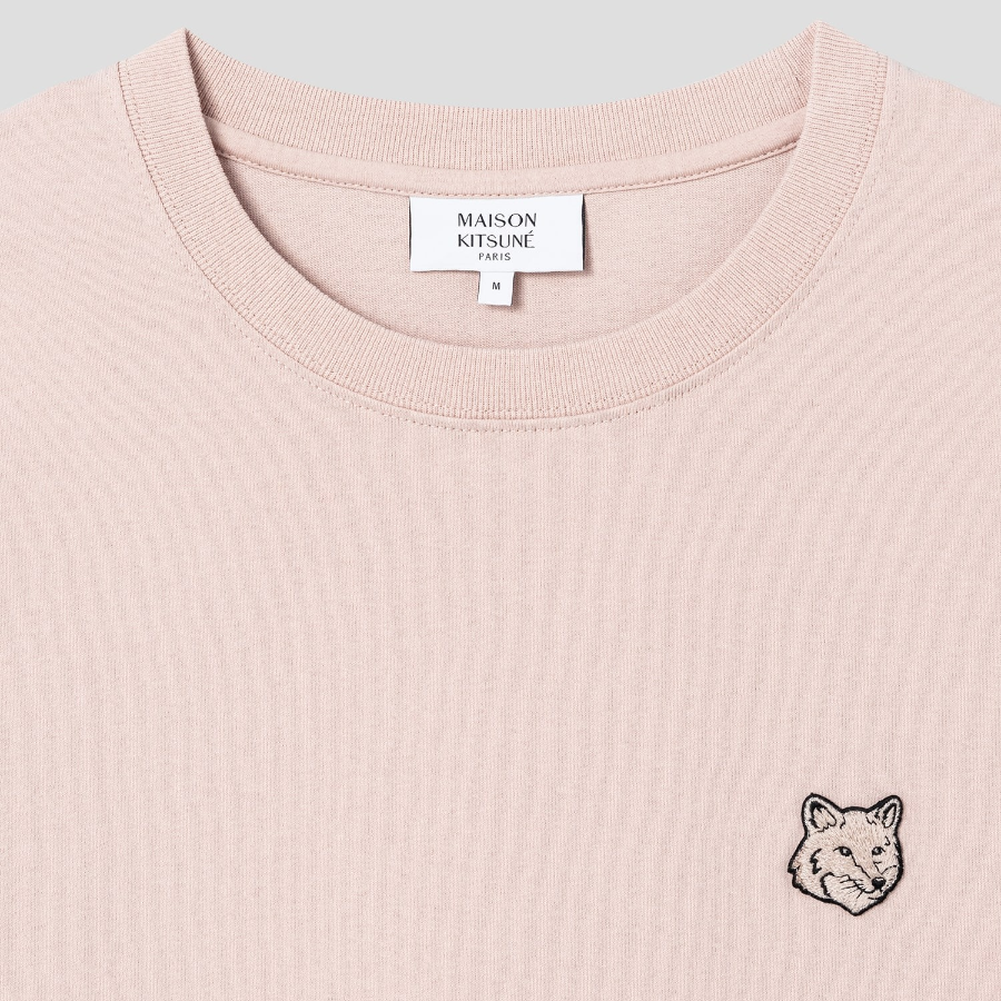 Maison Kitsune Men Bold Fox Head Patch Comfort Tee Shirt - Smoke