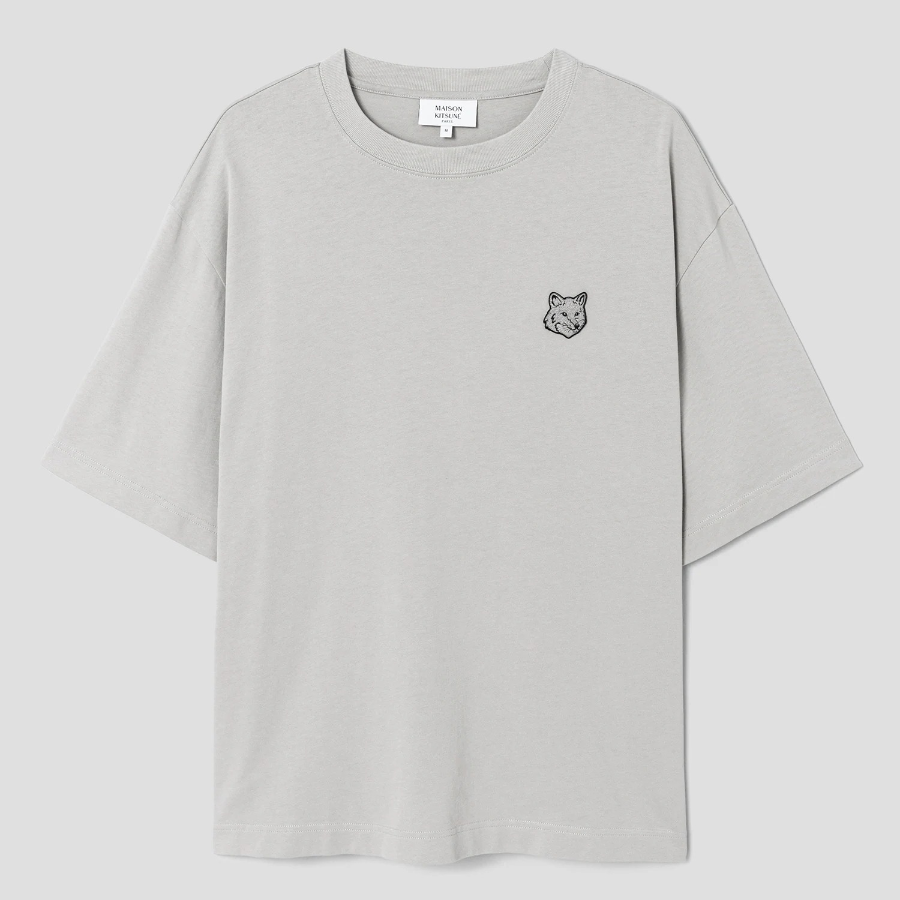 Maison Kitsune Men Bold Fox Head Patch Oversize Tee Shirt - Truffle