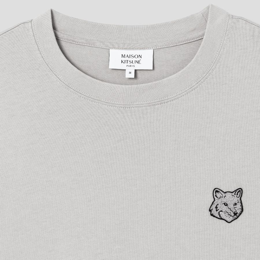 Maison Kitsune Men Bold Fox Head Patch Oversize Tee Shirt - Truffle