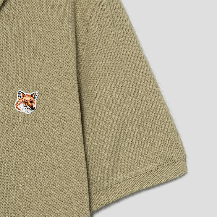 Maison Kitsune Men Fox Head Patch Regular Polo - Canvas