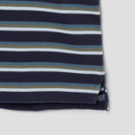 Maison Kitsune Men Profile Fox Patch Tri Color Stripes Polo - Ink Blue