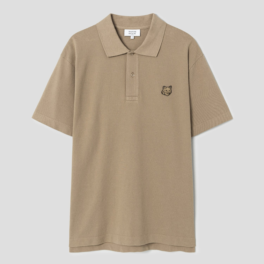 Maison Kitsune Men Bold Fox Head Patch Comfort Polo - Cardamon