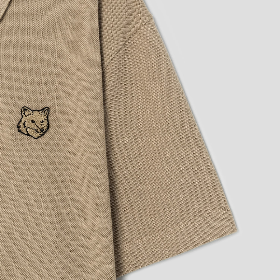 Maison Kitsune Men Bold Fox Head Patch Comfort Polo - Cardamon